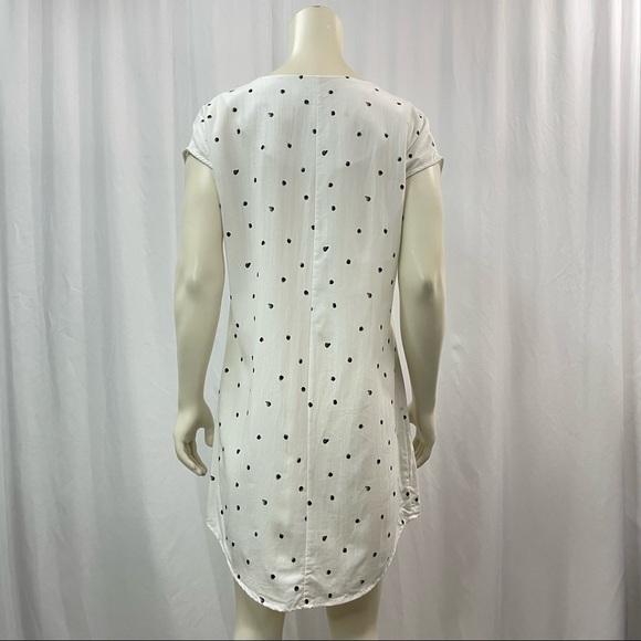 FIG White and Black Polka Dot Shift Dress, Size Small - Picture 2 of 5